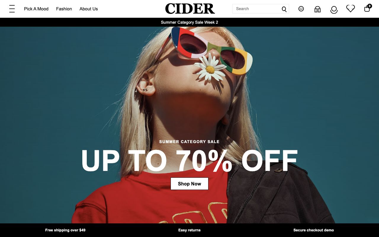 CIDER homepage preview