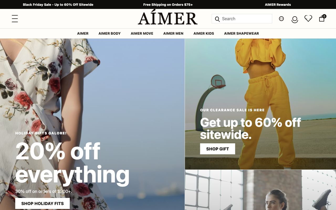 AIMER homepage preview